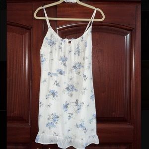 Abercrombie and Fitch Floral White Dress with Matching Scrunchie; worn once